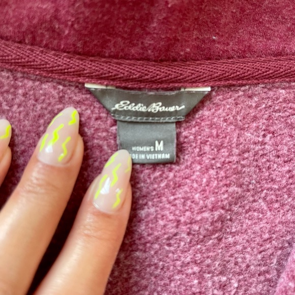 Eddie Bauer Women's Purple Quarter Zip Camp Fleece Pullover Size Medium - Picture 4 of 5